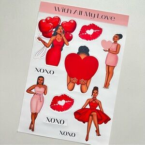 Premium Valentine's Day Themed Sticker Sheet